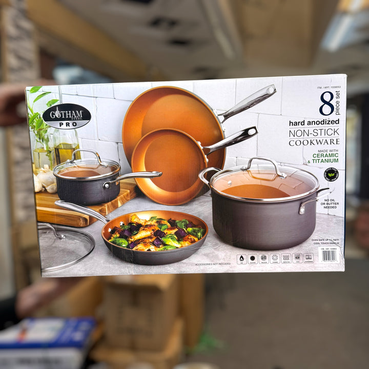 Gotham Steel 8 Piece Non Stick Cookware Set Fry Pan – Afridi Imports