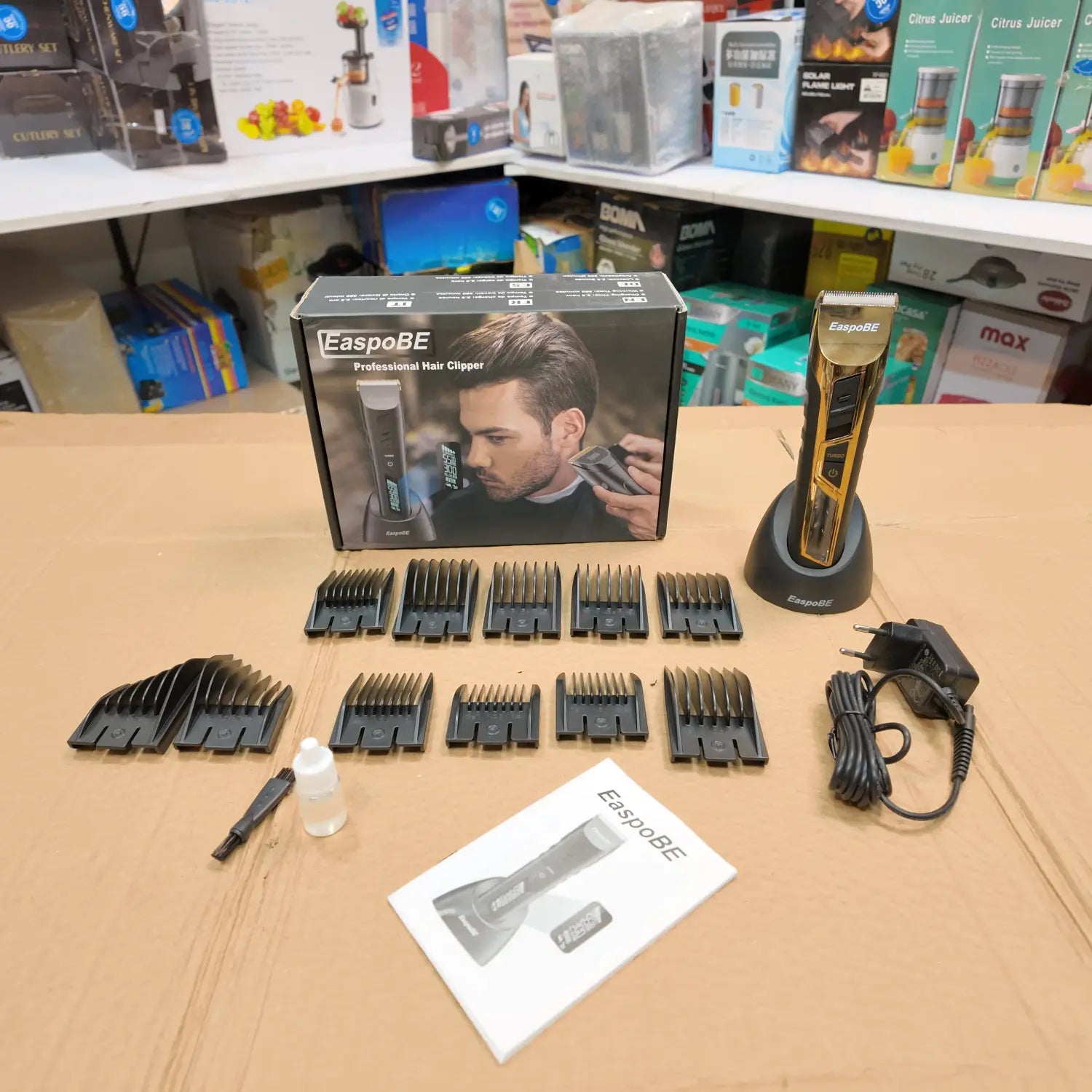 German Lot Imported Easpobe Hair Clipper set with guide combs and accessories