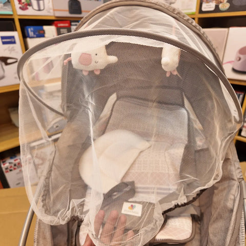 Imported Mastela Electric Baby Swing with protective mesh cover and plush toys