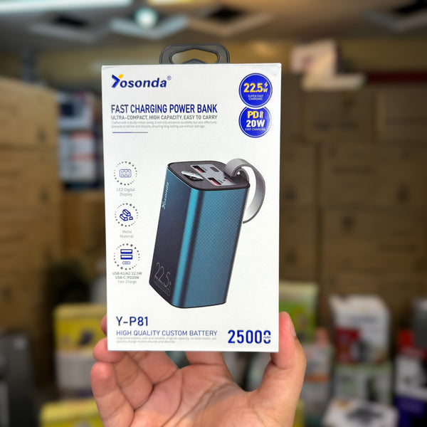 25,000mAH Power Bank P81 | 22.5W PD 20W | 1 Year Warranty