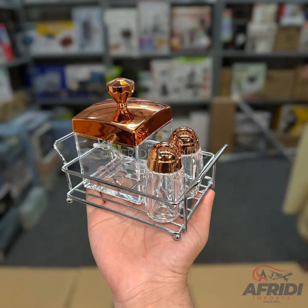 Acrylic 3 Piece Cruet Set