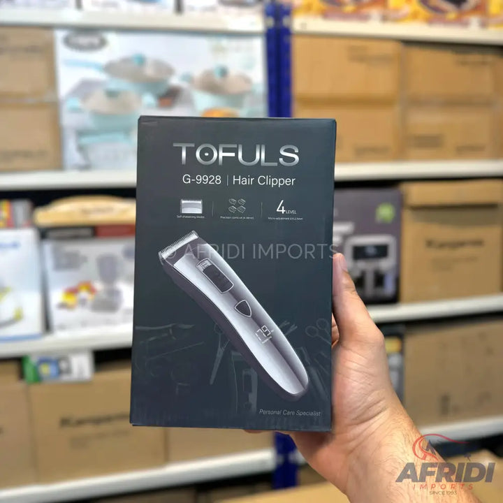 A hair clipper in its dark gray product box, featuring a ’Flash Sale’ and ’Special Offer’ sticker.