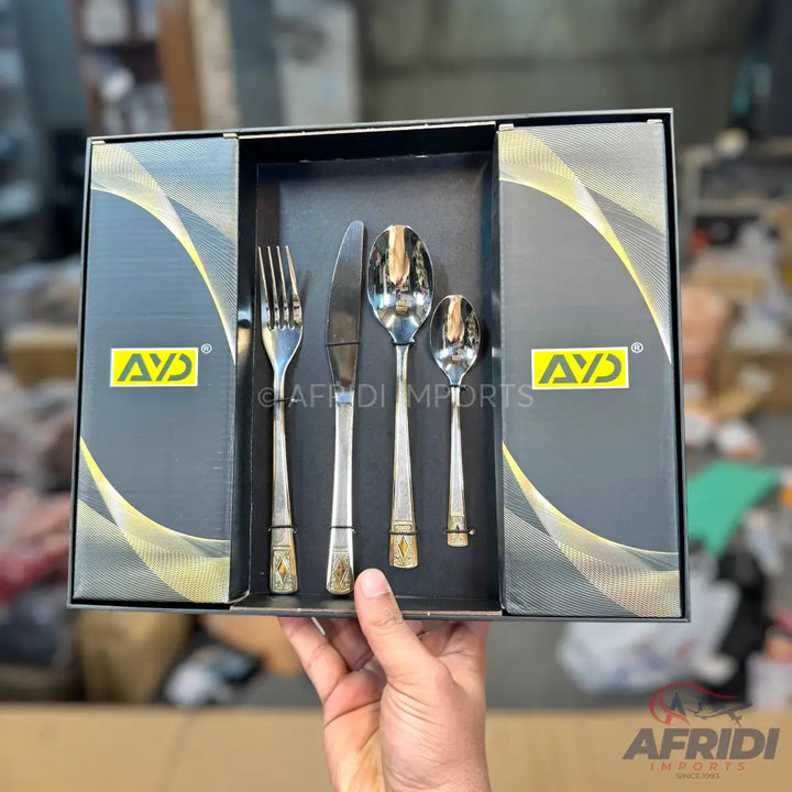 AYD Design Engraved 24 Piece Cutlery Set