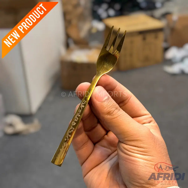 AYD 6 Piece Open Golden Desert Fork - Design Engraved