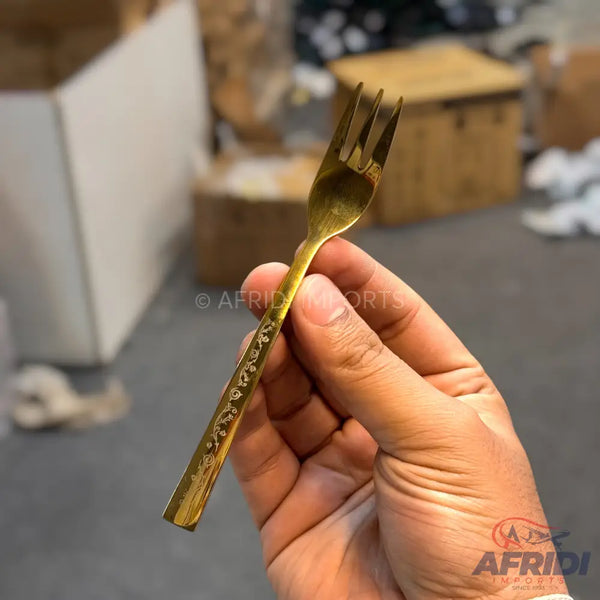 AYD 6 Piece Open Golden Desert Fork - Design Engraved