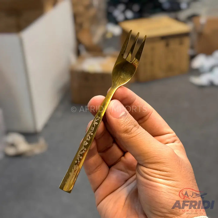 AYD 6 Piece Open Golden Desert Fork - Design Engraved