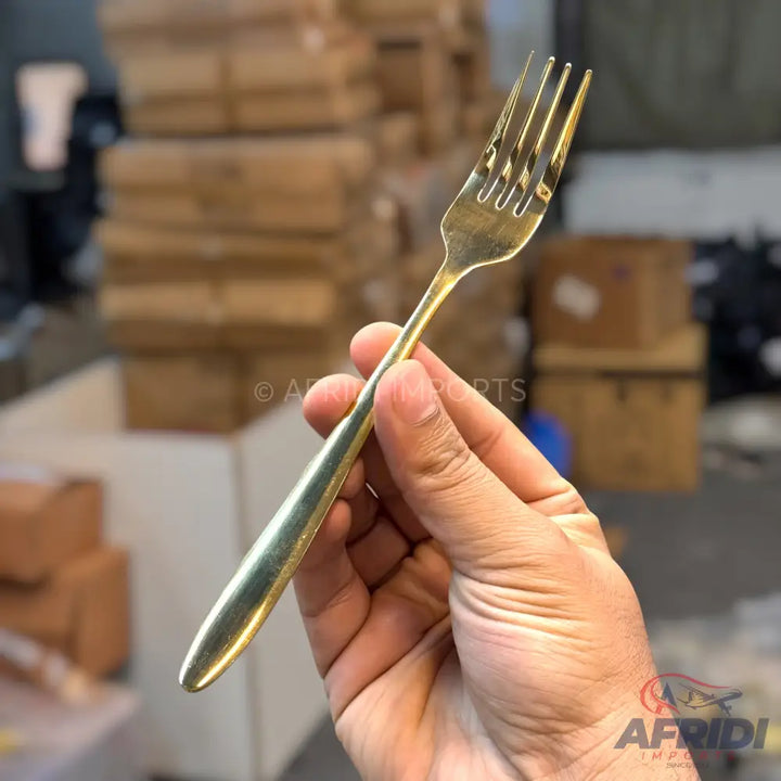 AYD 6 Piece Open Golden Fork - Plain