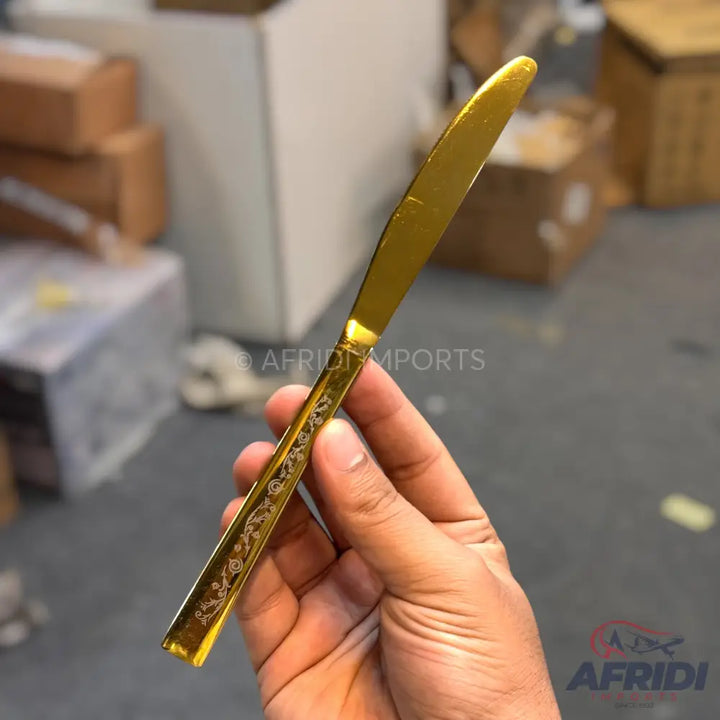 AYD 6 Piece Open Golden Knives - Design Engraved