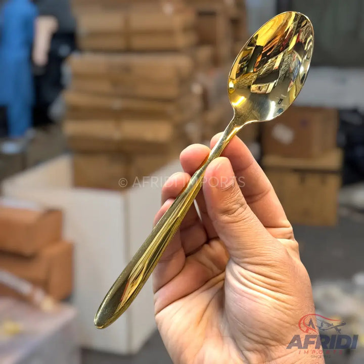 AYD 6 Piece Open Golden Spoon - Plain