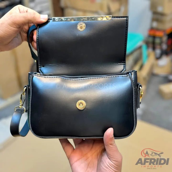 Black Leather Crossbody Bag