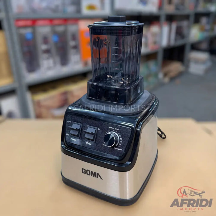 A black and silver blender with a clear pitcher, featuring power, pulse, and variable speed controls.