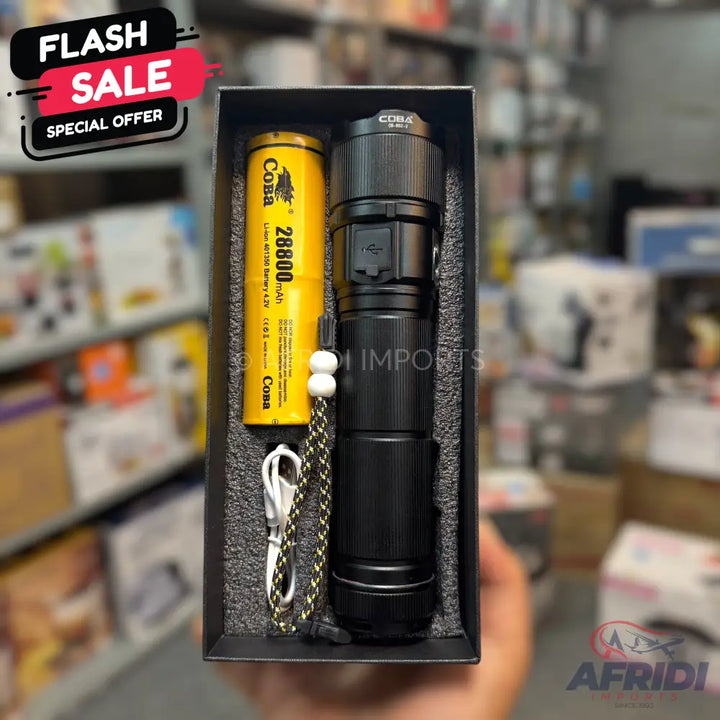 COBA Aluminum 2KM Powerful Flashlight with Side Lamp