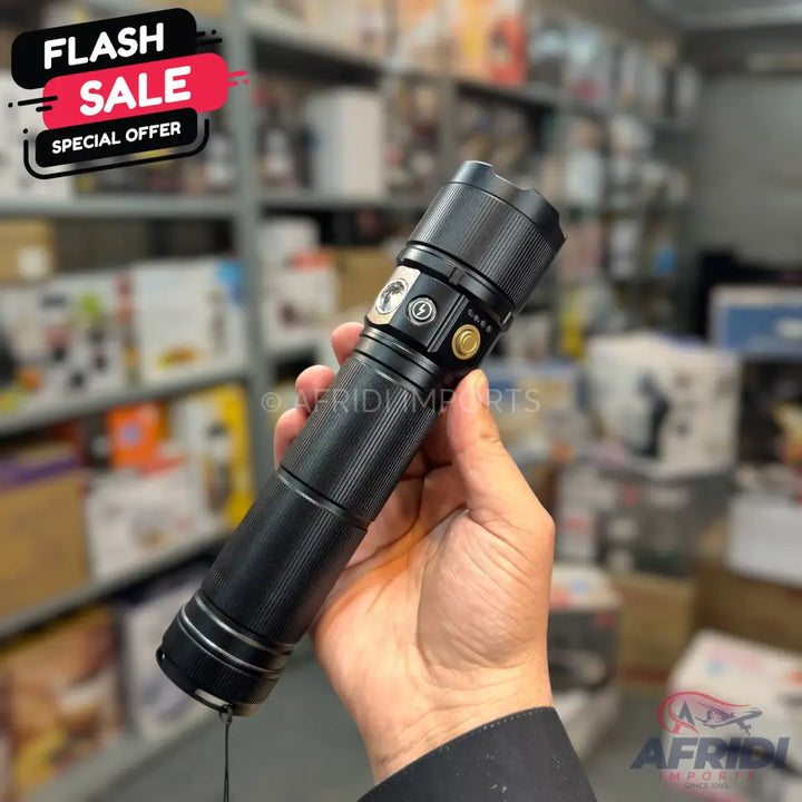 COBA Aluminum 2KM Powerful Flashlight with Side Lamp