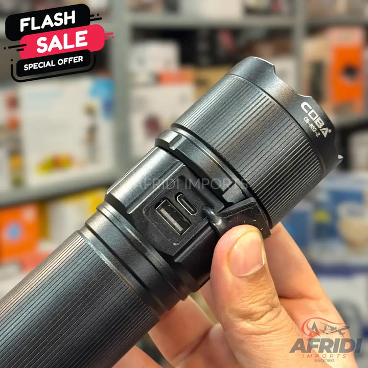 COBA Aluminum 2KM Powerful Flashlight with Side Lamp