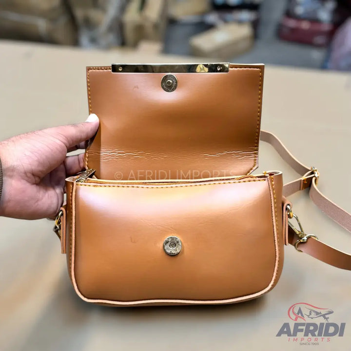 Cream Leather Crossbody Bag
