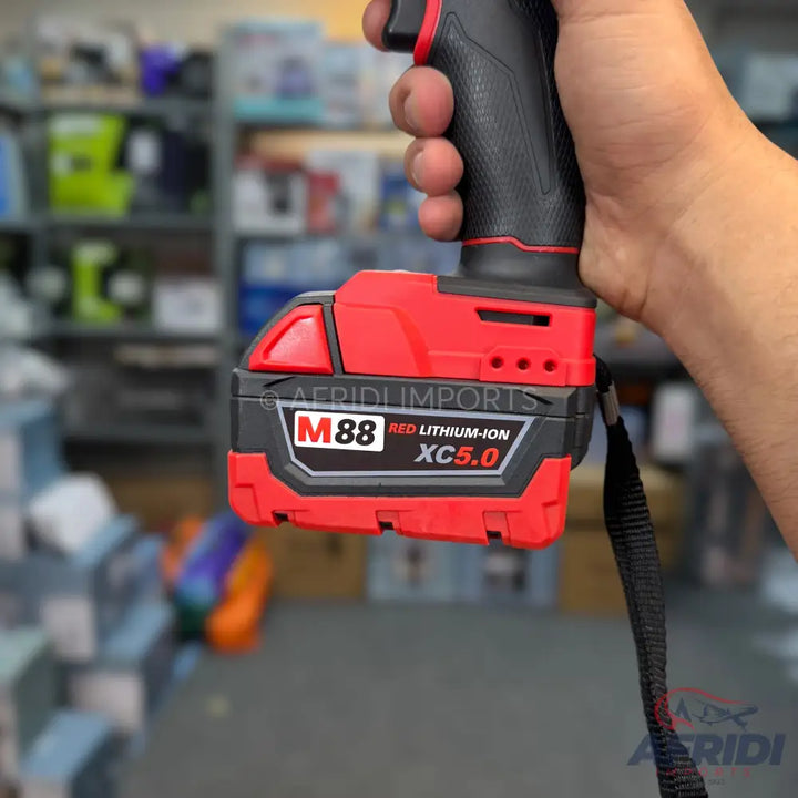 Red and black cordless drill with an XC5.0 lithium-ion battery.