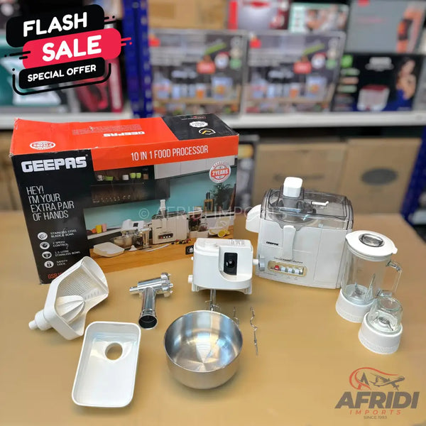 Geepas 10 in 1 Food Processor GSB1650 || Original Product + 2 Year Local Warranty