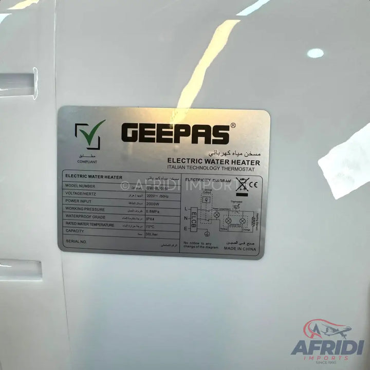 Geepas 15 & 30L ELectric Water Heater