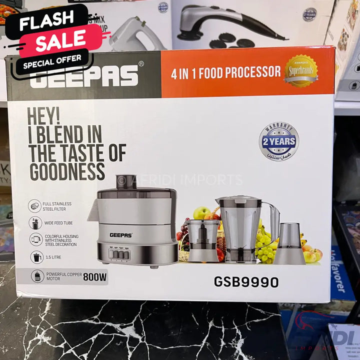 Geepas 4 in 1 Food Processor GSB9990 || Original Product + 2 Year Local Warranty
