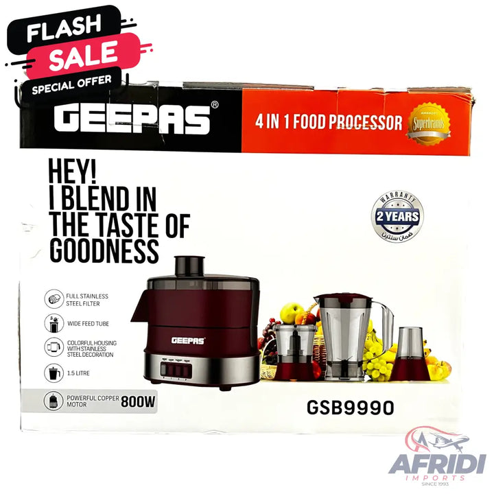 Geepas 4 in 1 Food Processor GSB9990 || Original Product + 2 Year Local Warranty