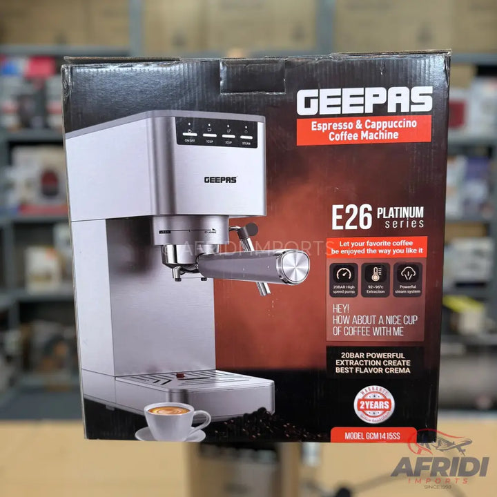 Geepas Espresso & Cappuccino Coffee Maker || Original Product + 2 Year Local Warranty