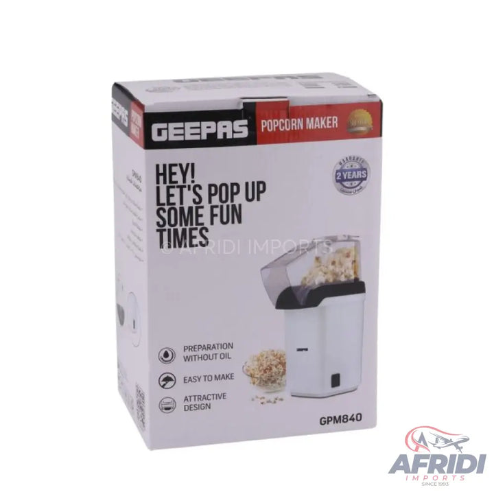 Packaged Geepas popcorn maker.