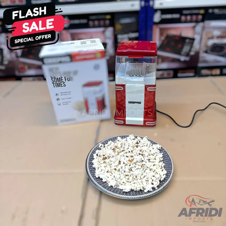 Red and white hot air popcorn maker.
