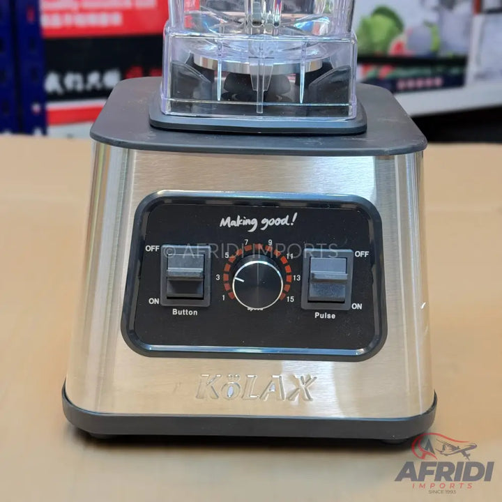 Stainless steel blender with speed dial, button, and pulse controls.