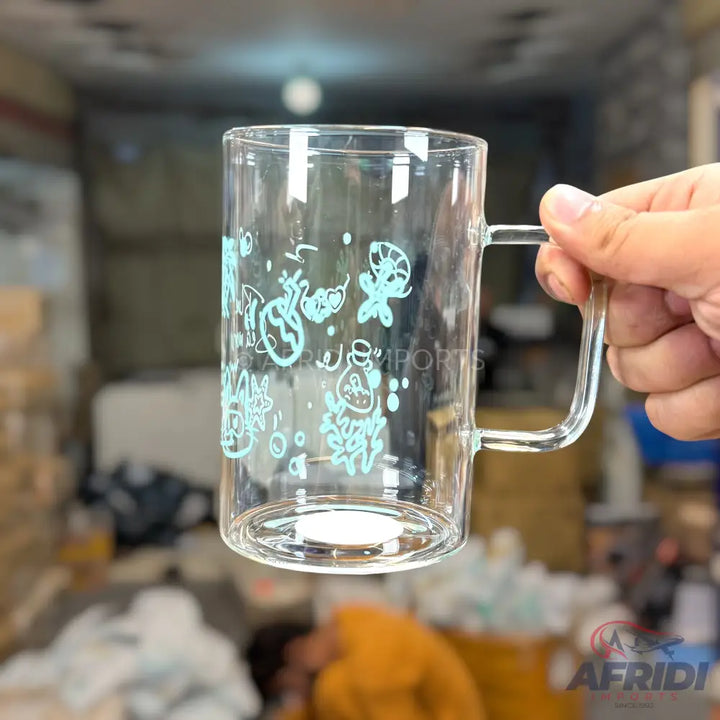 Happy Cup - Glass Timbler - Blue (MF1-B)