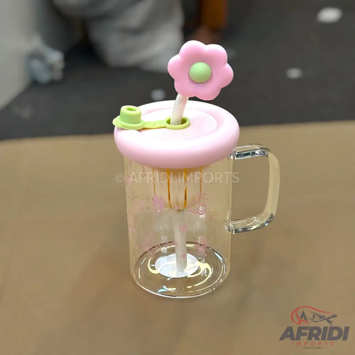 Happy Cup - Glass Timbler - Pink (MF1-A)