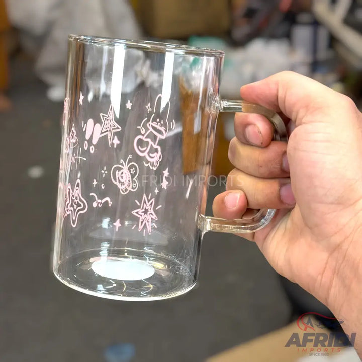 Happy Cup - Glass Timbler - Pink (MF1-A)