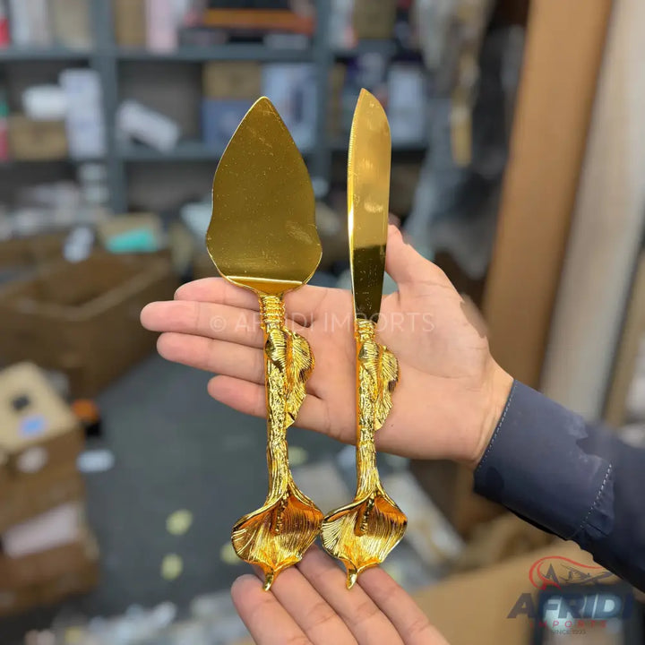 Golden Cake Serving Set - Style 1