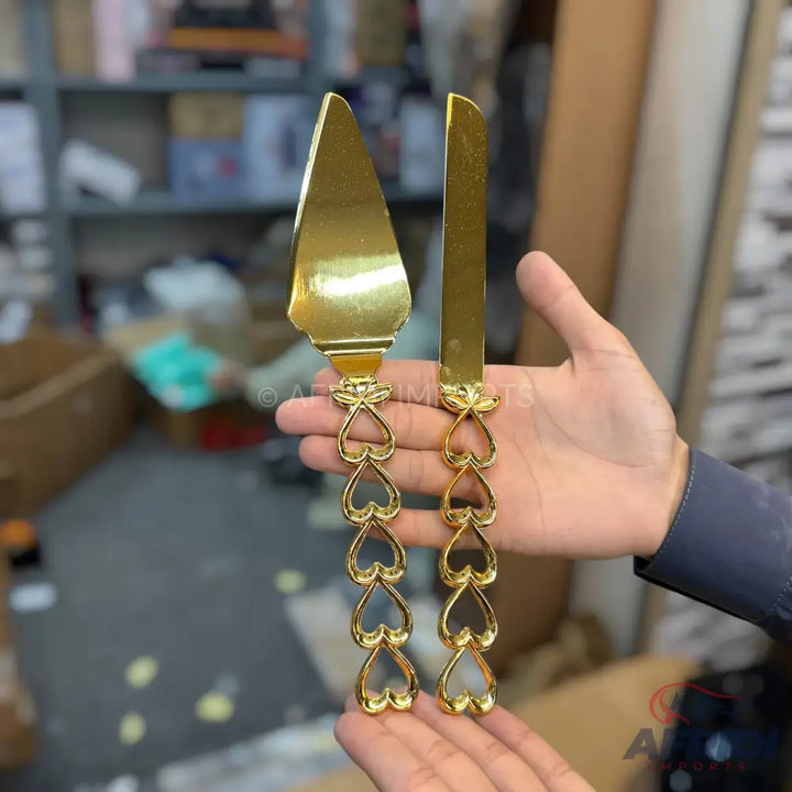 Golden Cake Serving Set - Style 2