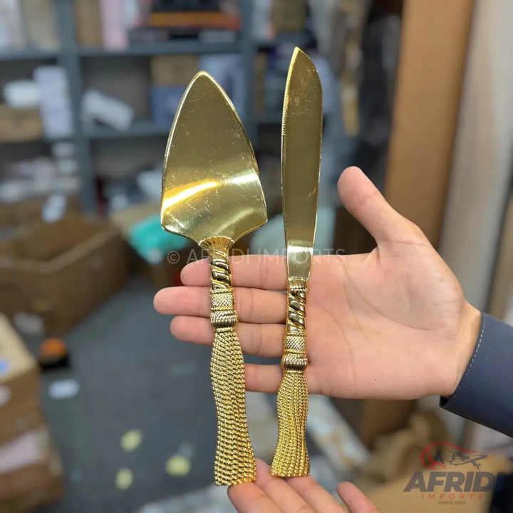 Golden Cake Serving Set - Style 3