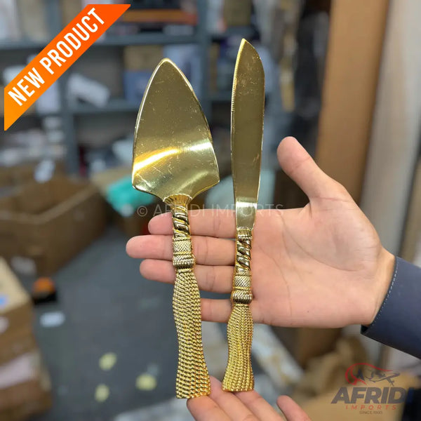 Golden Cake Serving Set - Style 3