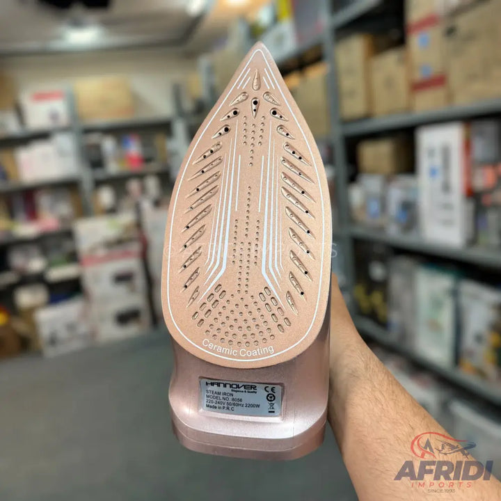 Rose gold ceramic soleplate steam iron.