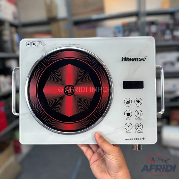 White portable induction cooktop with a single burner and control panel.