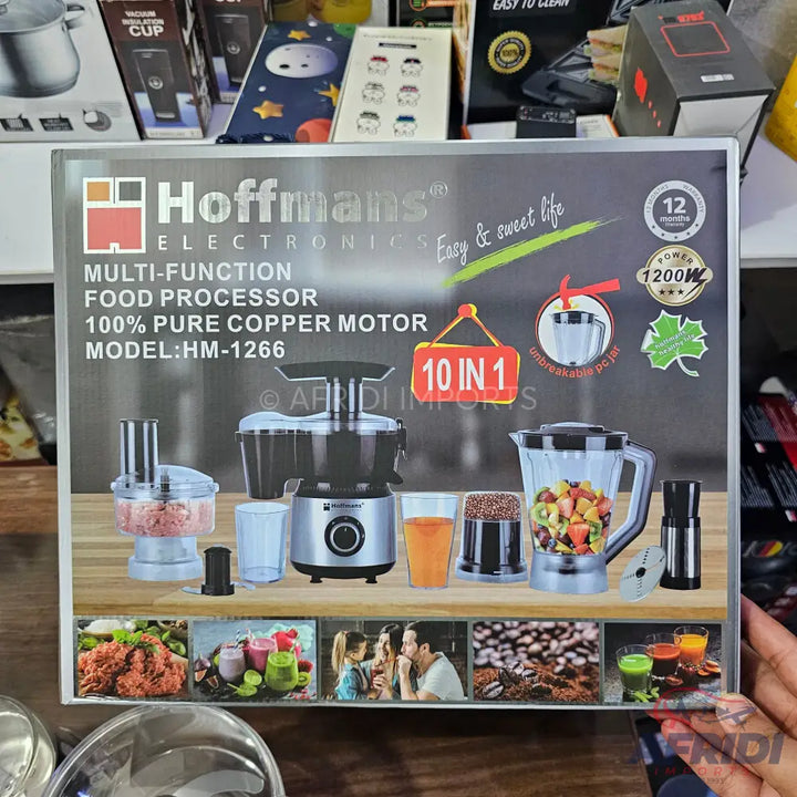 Food processor with multiple attachments and a 1200W pure copper motor.
