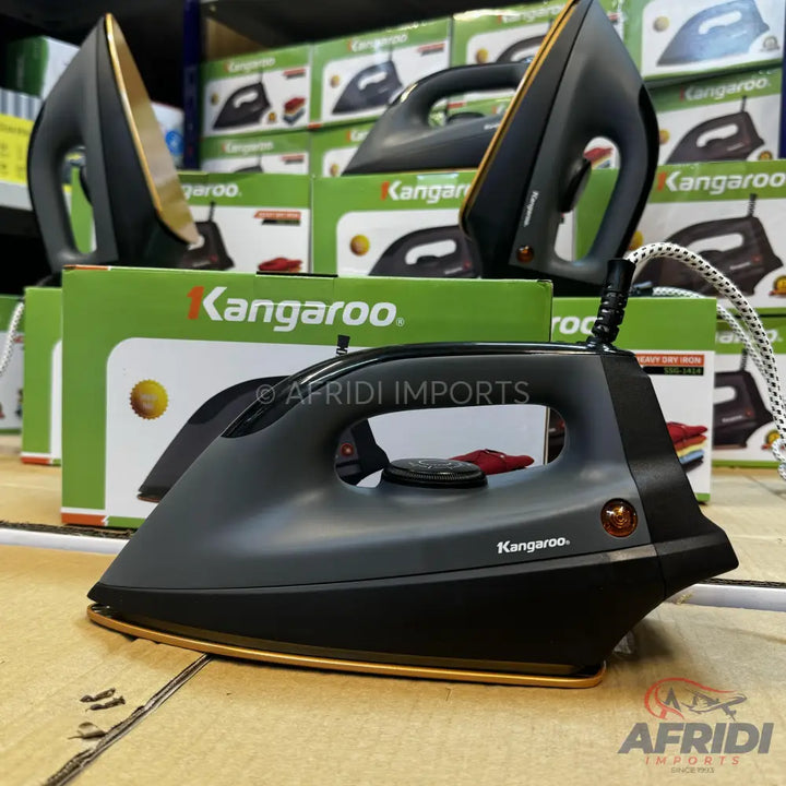 Black and gold electric dry iron.