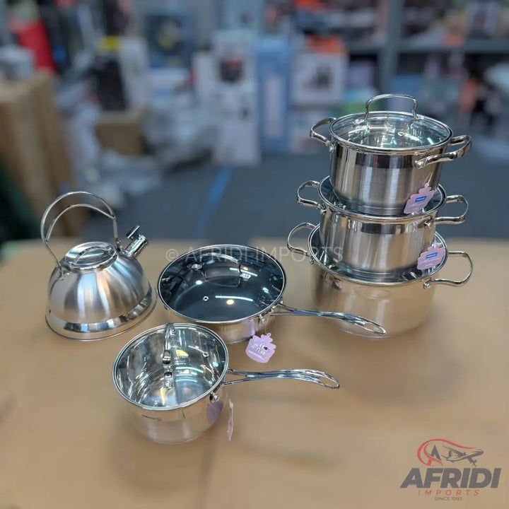 Kormaz 11 Piece Cookware set with Glass & Metal Lid Turkish Lot