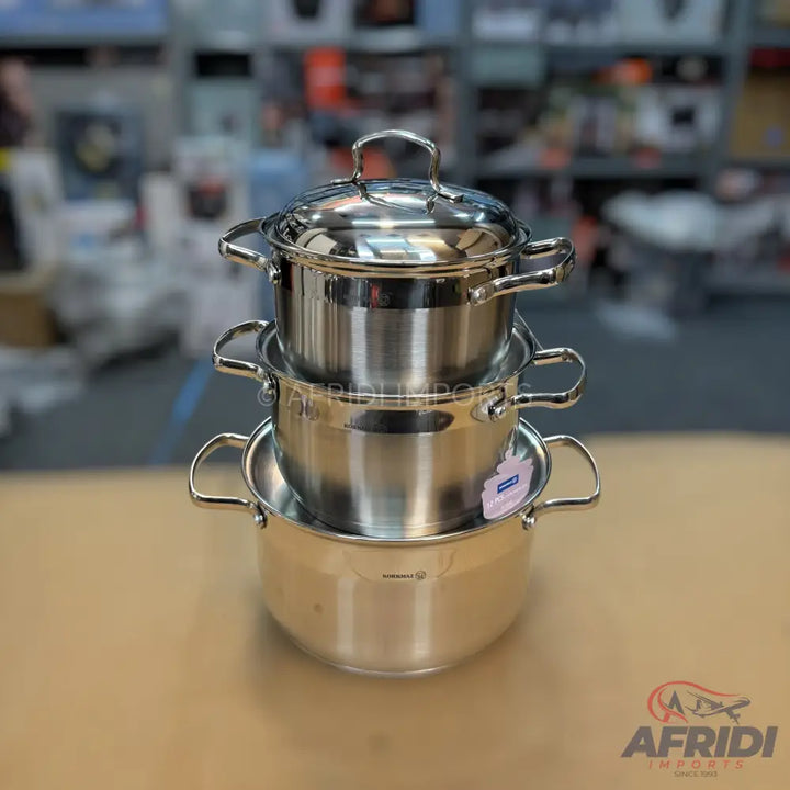 Kormaz 11 Piece Cookware set with Glass & Metal Lid Turkish Lot