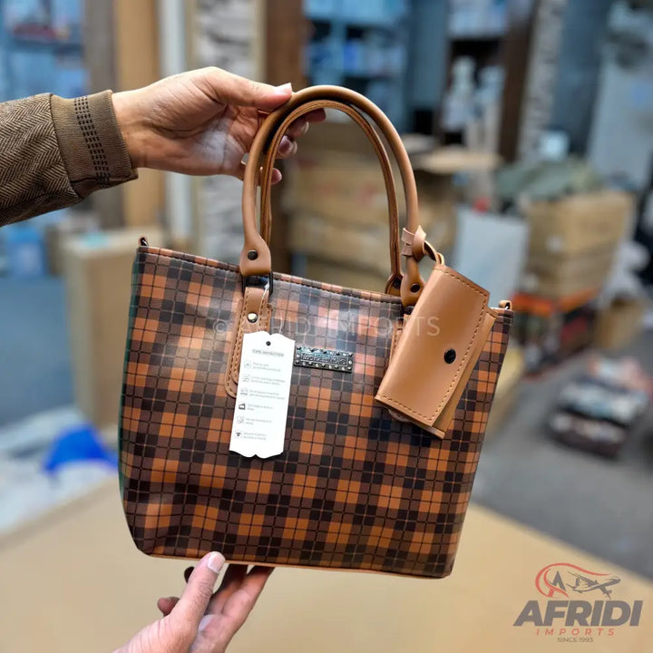 Ladies Purse - Brown Print