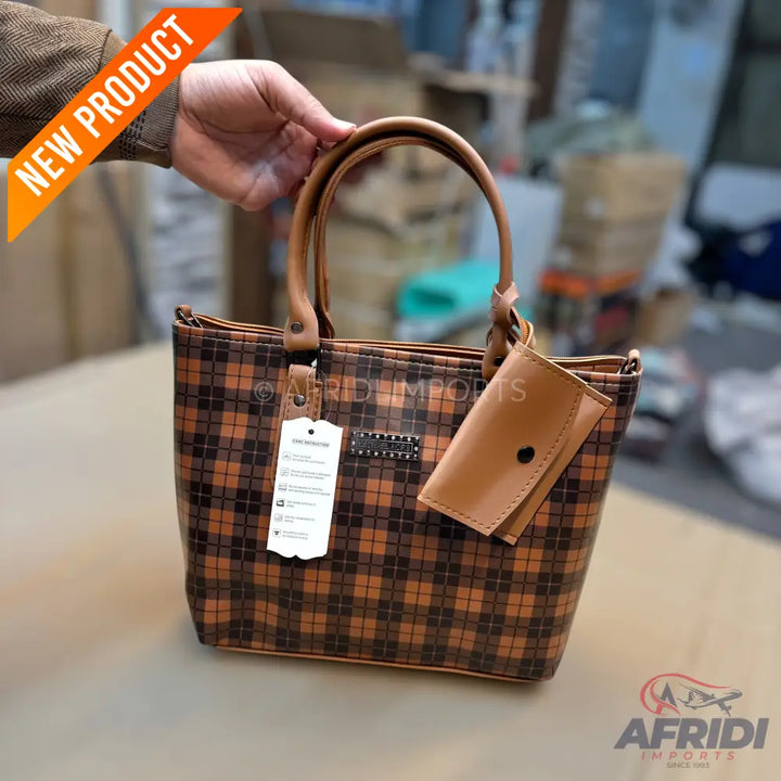 Ladies Purse - Brown Print