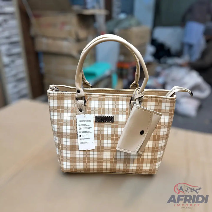 Ladies Purse - Cream Print