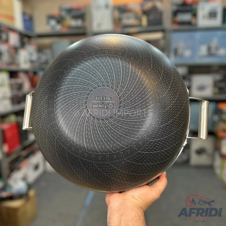 Laser Crafted Honeycomb Karahi with Lid