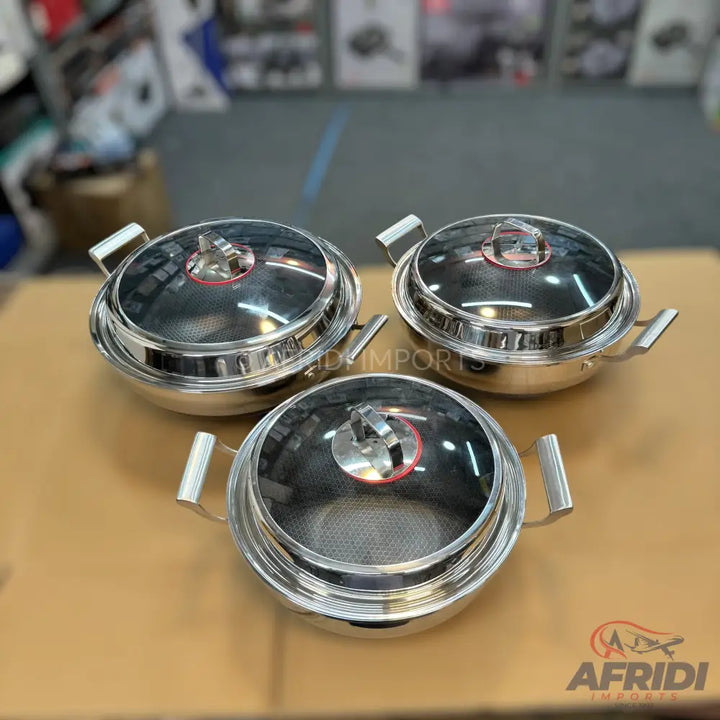 Laser Crafted Honeycomb Karahi with Lid