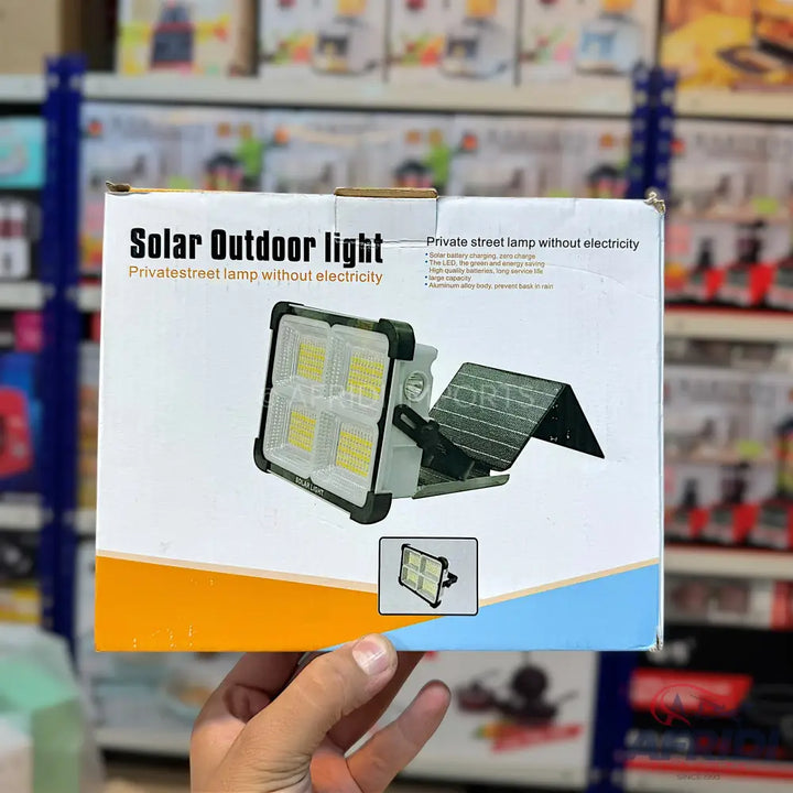 A solar outdoor light with a separate solar panel, designed for private street lamp use without electricity.