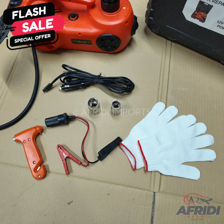 Lot Imported 12V 3 in 1 Car Jack Compressor & Electric Wrench Set