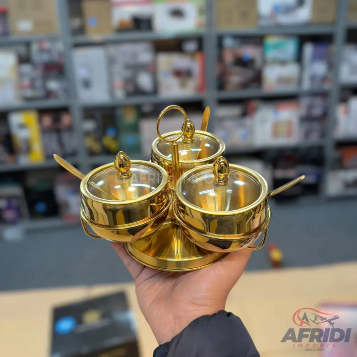 Lot Imported 3 in 1 seasoning Tank Golden