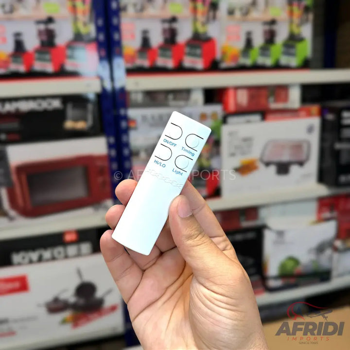 White universal remote control for home appliances.